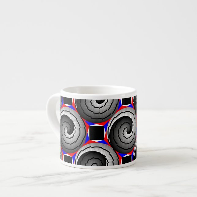 Double Yin Yang Spiral by Kenneth Yoncich Espresso Cup (Front Left)