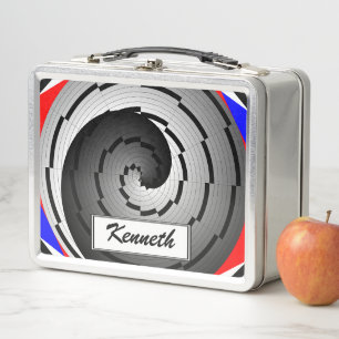 Double Yin Yang Spiral by Kenneth Yoncich Metal Lunch Box