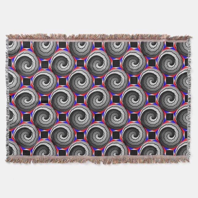 Double Yin Yang Spiral by Kenneth Yoncich Throw Blanket (Front)