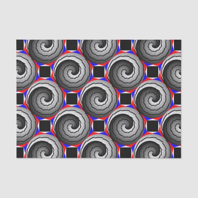Double Yin Yang Spiral by Kenneth Yoncich Tissue Paper (Front)