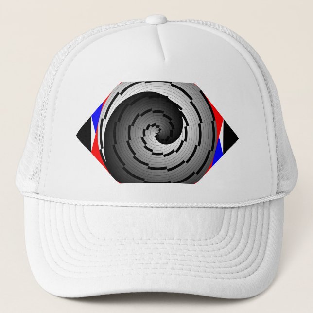 Double Yin Yang Spiral by Kenneth Yoncich Trucker Hat (Front)
