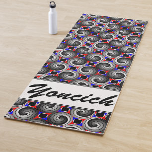 Double Yin Yang Spiral by Kenneth Yoncich Yoga Mat