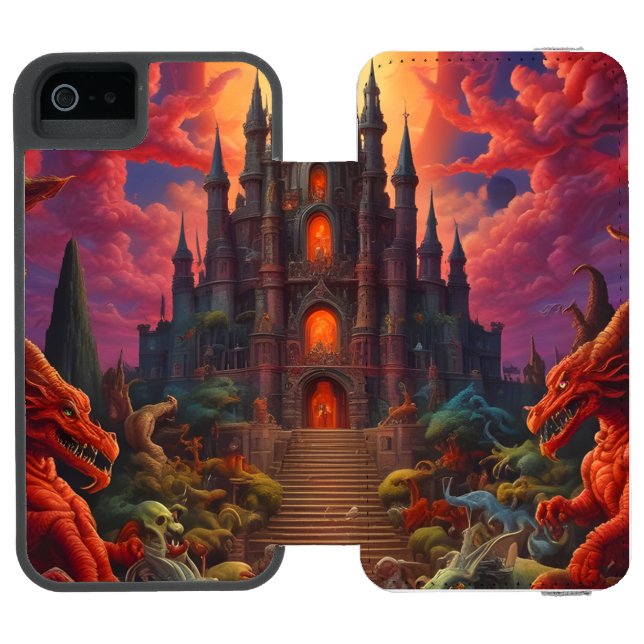 Double Your Dragon Fantasy Final Incipio iPhone Wallet Case (Folio Open)