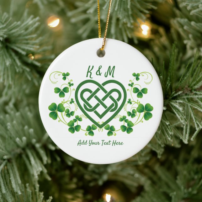 Doubled Sided Personalized Irish Celtic Love Knot Ceramic Tree Decoration (Tree)