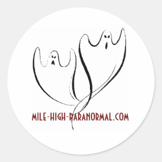 doubleghosts1, mile-high-paranormal.com classic round sticker