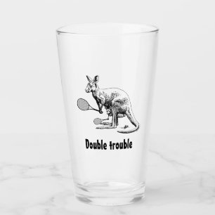 Doubles Anyone? Kangaroo Tennis Glass