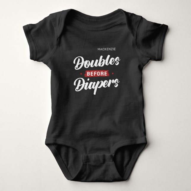 Doubles Before Diapers Dark Baby Bodysuit (Front)