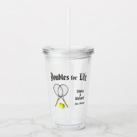 Doubles for Life Tennis Wedding Coaster