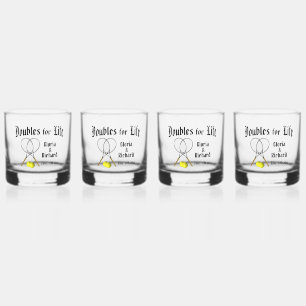 Doubles for Life Tennis Wedding Whiskey Glass