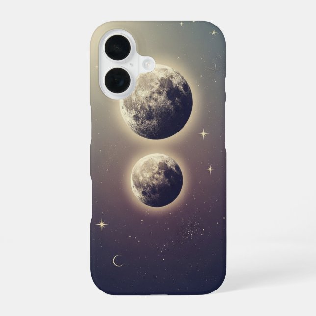 Doubles Lunes Vintage iPhone 16 Case (Back)
