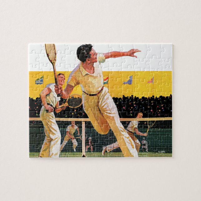 Doubles Tennis Match Jigsaw Puzzle (Horizontal)