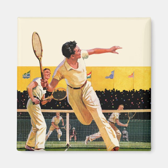 Doubles Tennis Match Magnet (Front)
