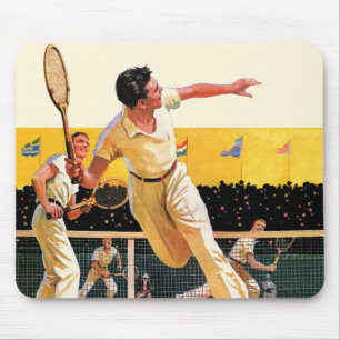 Doubles Tennis Match Mouse Pad