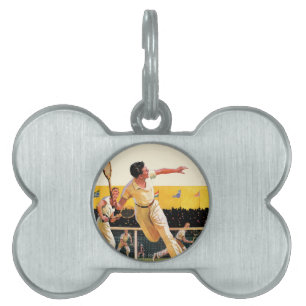 Doubles Tennis Match Pet ID Tag