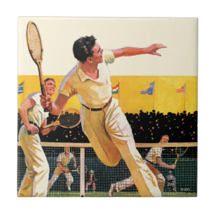 Doubles Tennis Match Tile
