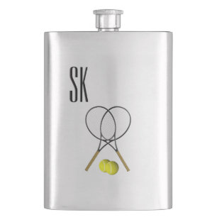 Doubles Tennis Monogram Hip Flask