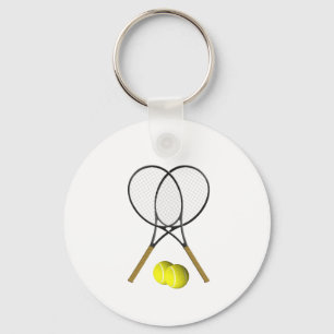 Doubles Tennis Sport Theme Key Ring