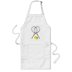 Doubles Tennis Sport Theme Long Apron