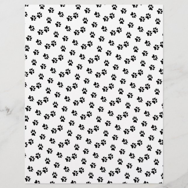 Doublesided paper Black and white pawprints (Front)