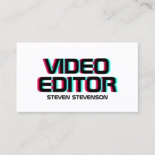 Doubling glitch effect text cover business card
