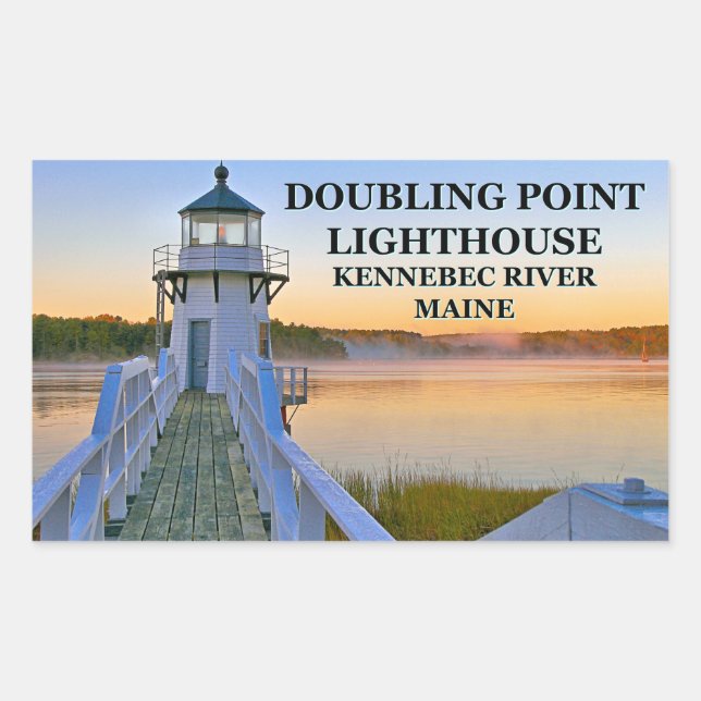 Doubling Point Lighthouse, Arrowsic Island, Maine Rectangular Sticker (Front)