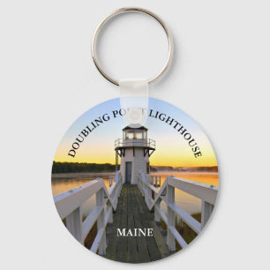 Doubling Point Lighthouse, Maine Round Keyring
