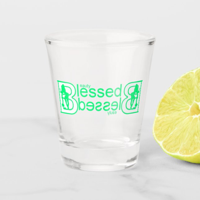 Doubly Blessed  Shot Glass (Front)
