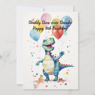 Doubly Dino-mite Decade! 10th Birthday Card