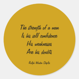 Doubt and self confidence classic round sticker
