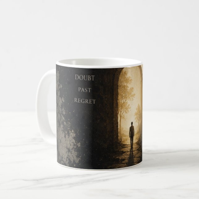 Doubt Past Regret Inspirational Coffee Mug | Motiv (Front Left)