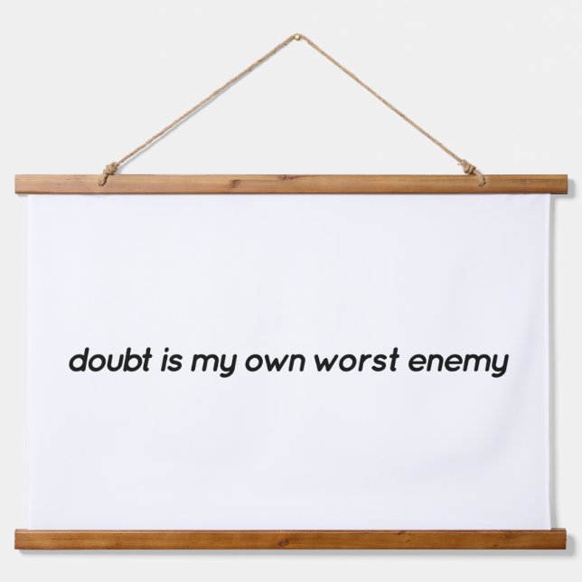Doubt Wood Topped Wall Tapestry (Front)
