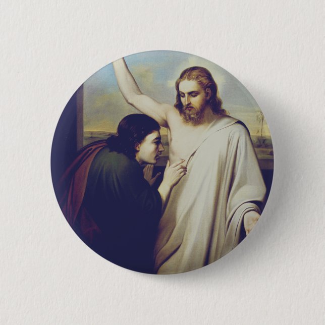 Doubting Saint Thomas by Silvestro Lega 6 Cm Round Badge (Front)
