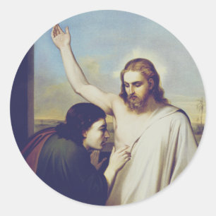 Doubting Saint Thomas by Silvestro Lega Classic Round Sticker