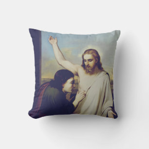 Doubting Saint Thomas by Silvestro Lega  Cushion