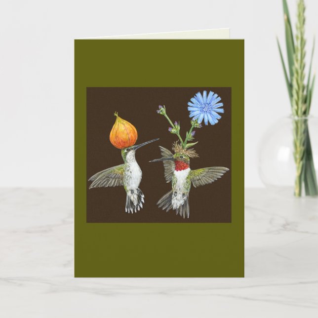 Doug and Cheryl hummingbird card (Front)