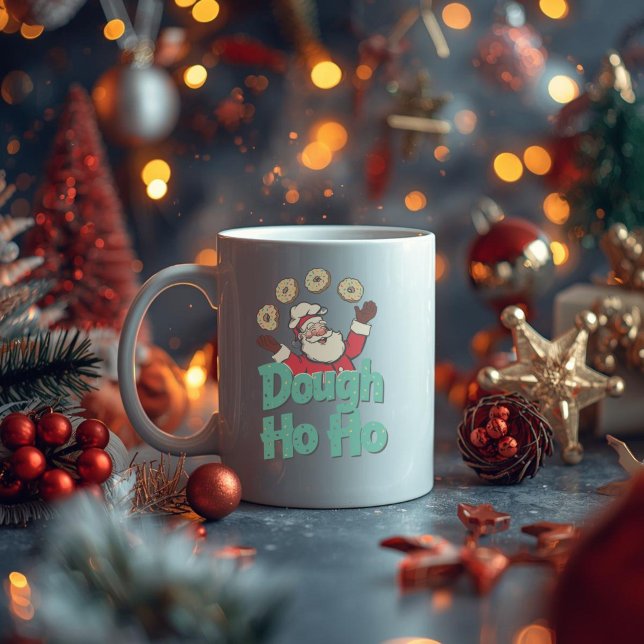 Dough Ho Ho – Funny Christmas Doughnut Pun  Coffee Mug (Creator Uploaded)