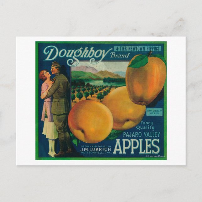 Doughboy Apple Crate LabelWatsonville, CA Postcard (Front)