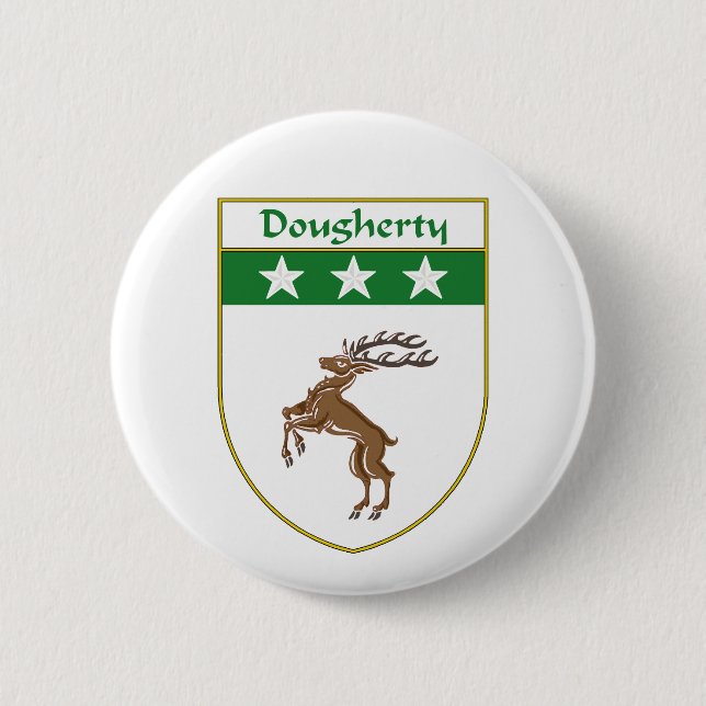 Dougherty Coat of Arms/Family Crest 6 Cm Round Badge (Front)