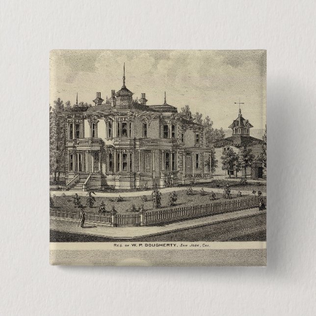 Dougherty, Murphy residences 15 Cm Square Badge (Front)