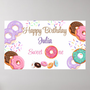 Doughnut 1st birthday girl  poster