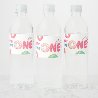 Doughnut 1st Birthday Water Bottle Label