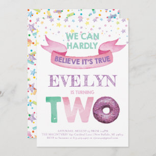 Doughnut 2nd Birthday Invitation