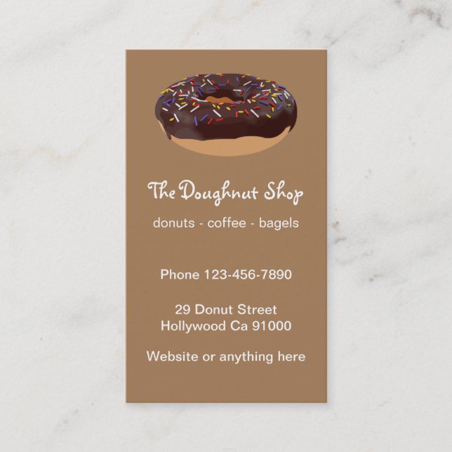 Doughnut And Bagel Shop Bakery Business Card (Front)