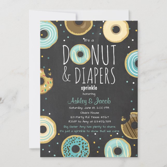 Doughnut and Diapers Sprinkle invite Boy Coed show (Front)