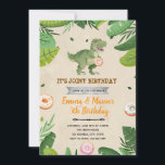 Doughnut and dinosaur birthday invitation<br><div class="desc">Doughnut and dinosaur birthday invitation</div>