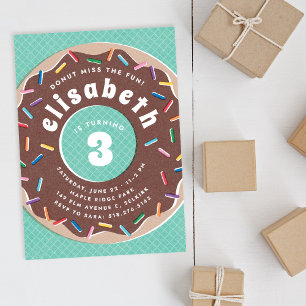 Doughnut and Sprinkles Birthday Party Invitation
