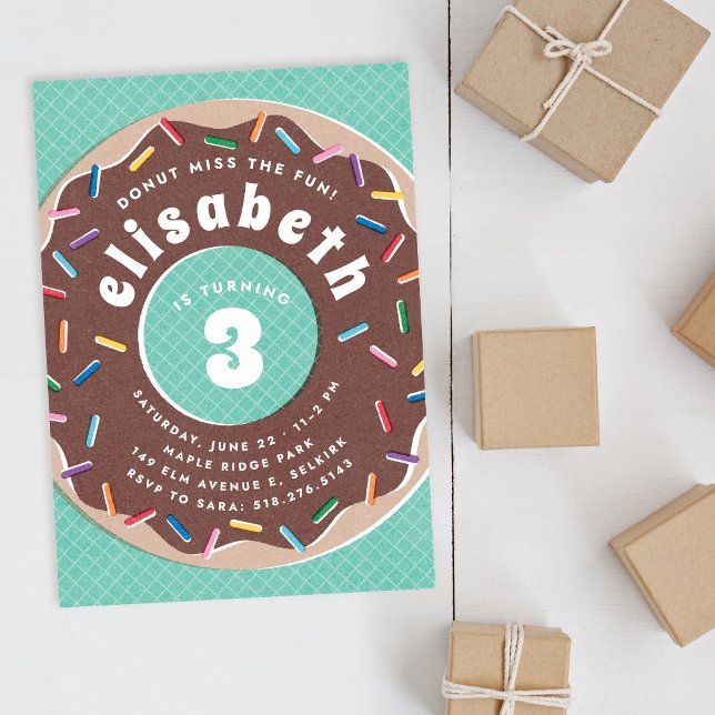 Doughnut and Sprinkles Birthday Party Invitation (Creator Uploaded)