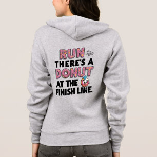 Doughnut at the Finish Line Funny Fitness Motivati Hoodie