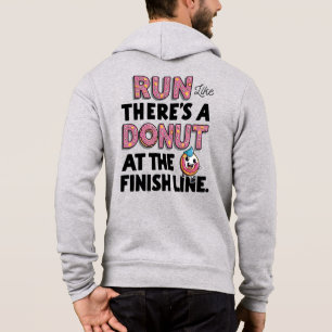 Doughnut at the Finish Line Funny Fitness Motivati Hoodie