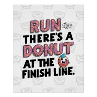 Doughnut at the Finish Line Funny Fitness Motivati